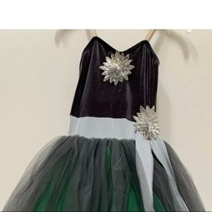 Algy Dance/Ballet Tutu Grey&Green Flower Sequins Costume -Child Large
